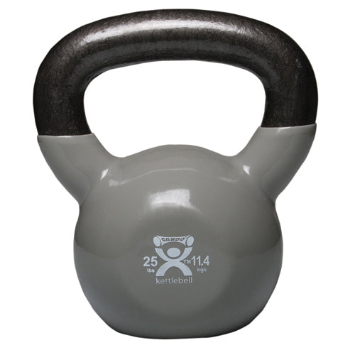 Kettlebell Vinyl Coated Weight Silver 25lb 11 Diameter