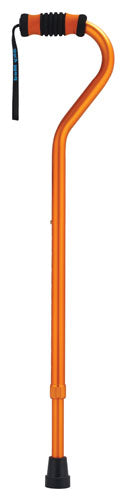 Standard Offset Walking Cane Adjustable Aluminum Orange
