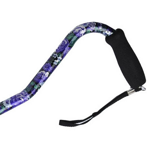 Offset Handle Aluminum Cane Color Mauve Floral (Each)