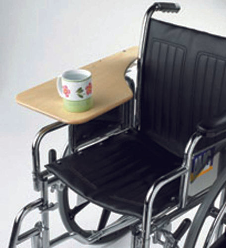 Wheelchair Tray Half-Lap Wood Flip-Away for Desk Arm