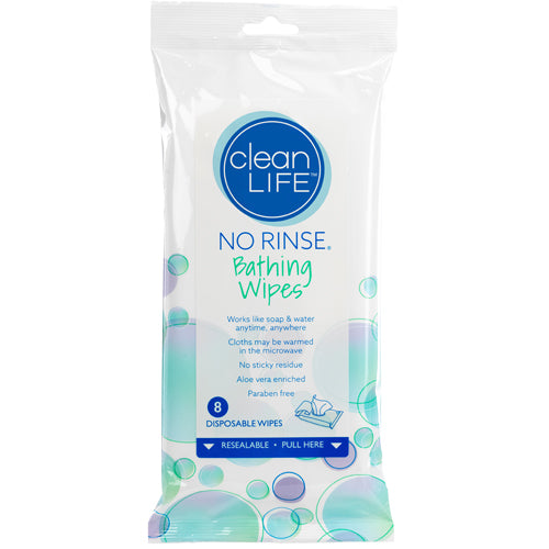 No Rinse Bathing Wipes Retail Package Pk/8
