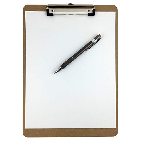 Clipboard 9 x 12ð Hardboard Low Profile Clip